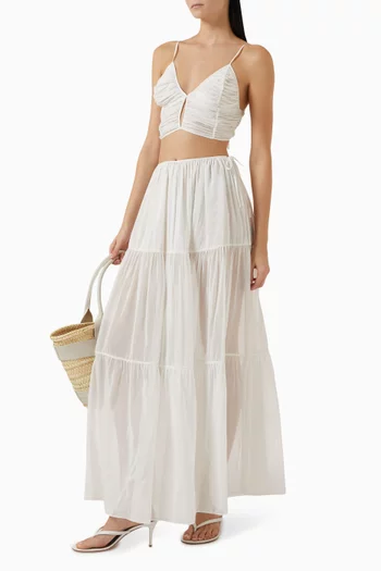 تنورة جون بطبقات متعددة قطن وحرير