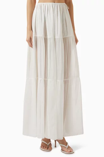 تنورة جون بطبقات متعددة قطن وحرير