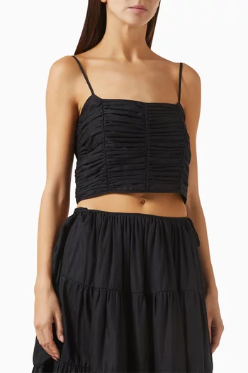 بلوزة ليديا بكشكش حرير وقطن