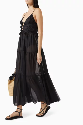 Maeve Tiered Dress in Cotton-silk