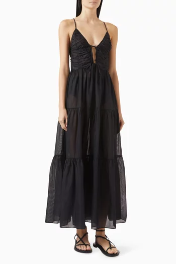 Maeve Tiered Dress in Cotton-silk