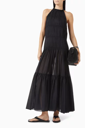 Philippa Tiered Dress in Cotton-silk