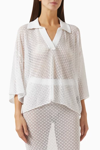 بلوزة رايلي بياقة نسيج كروشيه