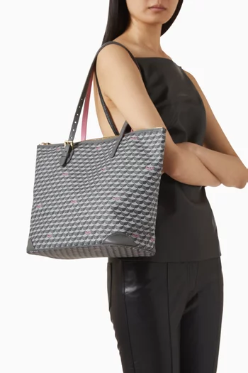 Daily Battle 35 Zip Tote Bag in Canvas & Leather