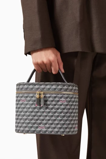 حقيبة مستحضرات تجميل دريم قنب بنقشة حراشف الأفعى وجلد