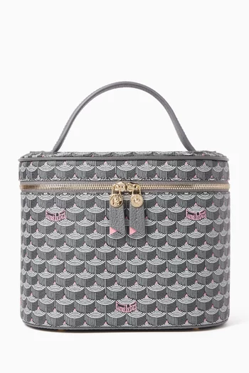 حقيبة مستحضرات تجميل دريم قنب بنقشة حراشف الأفعى وجلد