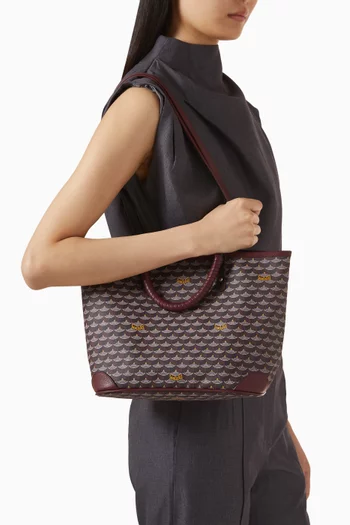 Double Battle 27 Tote Bag in Coated-canvas & Leather