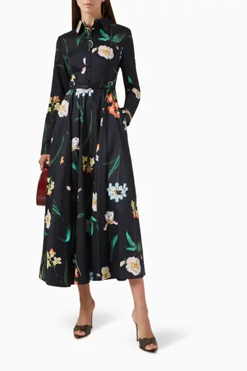 فستان زارا متوسط الطول بنمط قميص