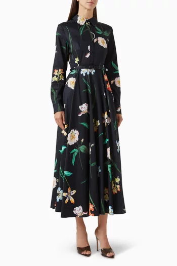 فستان زارا متوسط الطول بنمط قميص