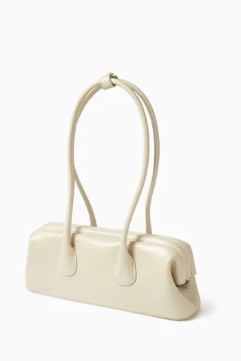 Mini Boat Wide Shoulder Bag in Leather