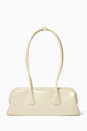 Mini Boat Wide Shoulder Bag in Leather