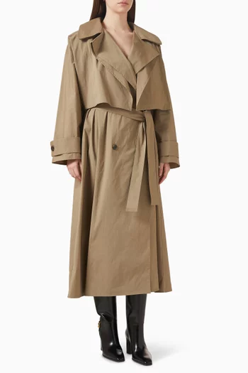 Gia Trench Coat in Cotton-blend