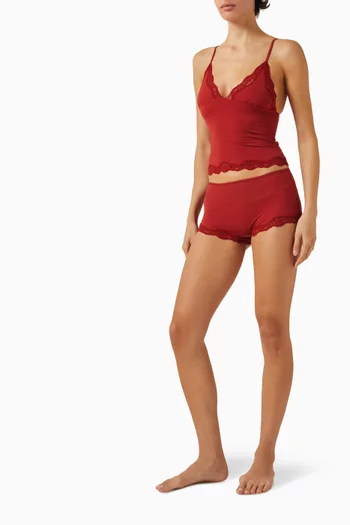 طقم سروال داخلي بنمط شورت وكاميسول مزين بالدانتيل فيتس إيفري بودي