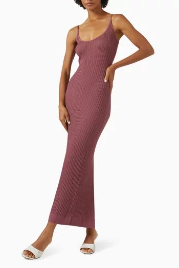 Sheer Knit Midi Dress