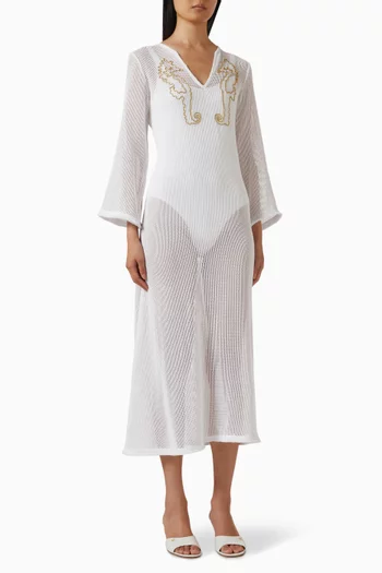 Hippocampus Sheer Kaftan in Cotton