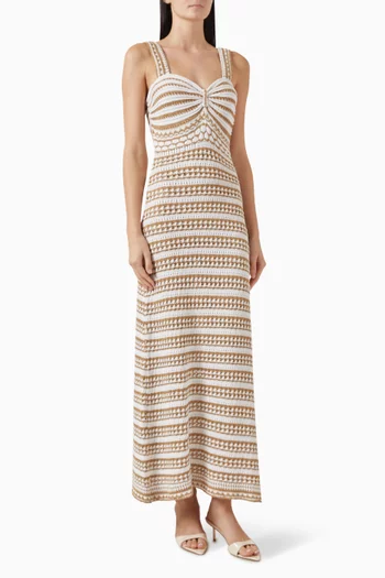 Maris Maxi Dress in Cotton Crochet