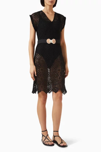 Shell Mini Dress in Crochet