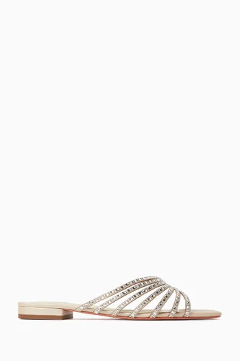 Clarissa Crystal-embellished Sandals in Leather