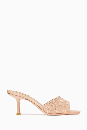 Lesina 70 Mules in Crystal-embellished Satin