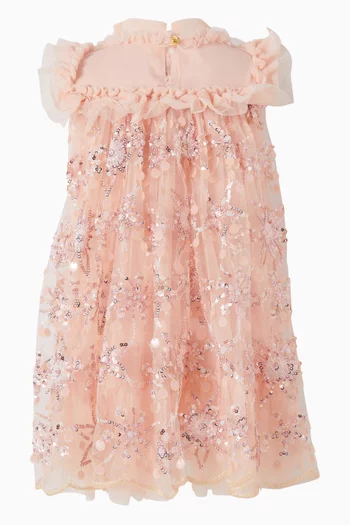 فستان دومينيك بزهور وترتر تول