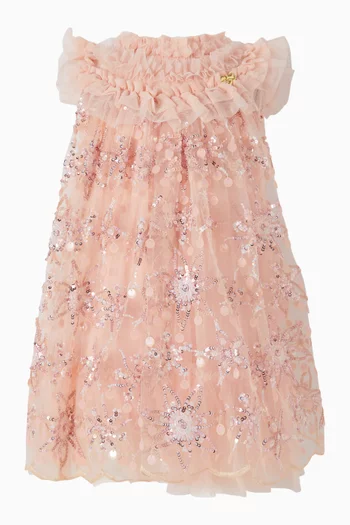 فستان دومينيك بزهور وترتر تول