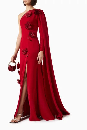 3D Floral-applique Dress