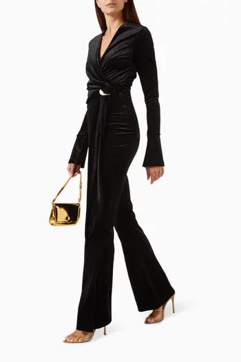 Wrap Jumpsuit in Velour