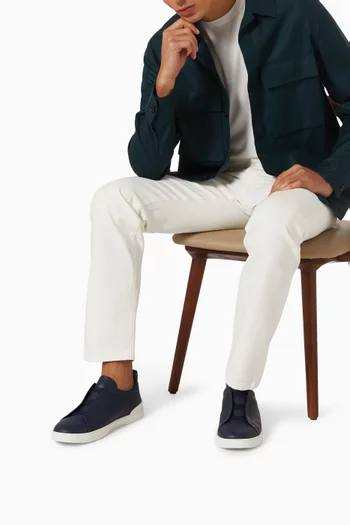 Triple Stitch™ Low Top Sneakers in Deerskin Leather