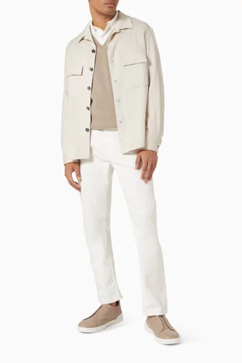 سترة أواسي بفتحة رقبة V كشمير