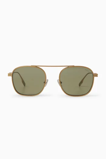 Orizzonte Aviator Sunglasses in Gold-tone Metal