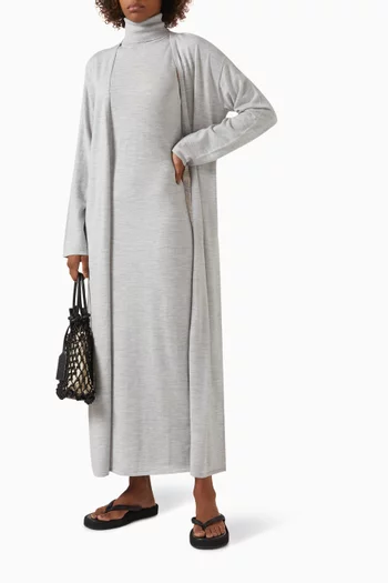 Turtleneck Maxi Dress in Merino-silk