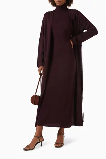 Turtleneck Maxi Dress in Merino-silk