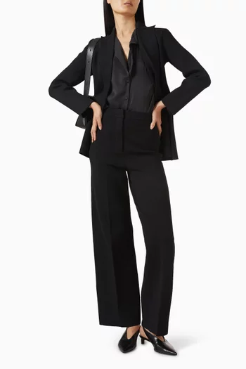 Wide-leg Pants in Crepe-knit