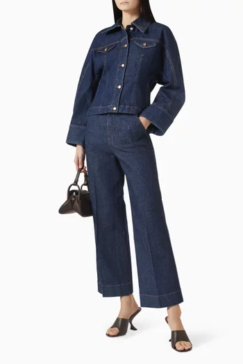 Crop Wide-leg Jeans in Denim