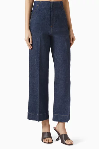 Crop Wide-leg Jeans in Denim