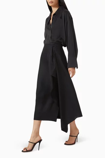 Ruffle Skirt in Silk-jacquard