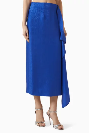 تنورة بكشكش حرير جاكار