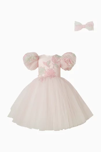 فستان شارلوت مطرز بخرز تول