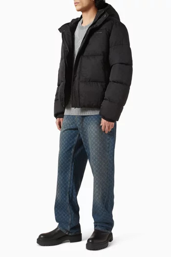 Monogram Short Puffer Jacket in Nylon