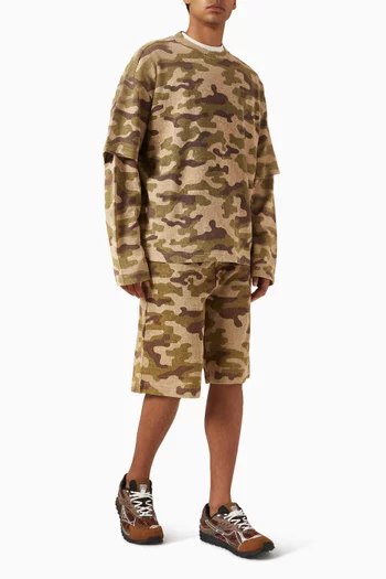 Layererd Camo T-shirt in Cotton