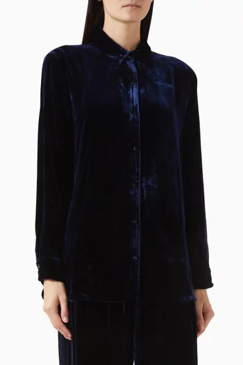 Classic Collar Shirt in Velvet