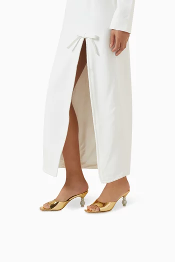 حذاء ناتاليا مفتوح من الخلف ومرصع بكريستال جلد لامع