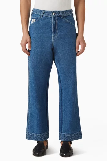 Knolly Brook Embroidered Jeans in Denim