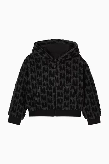 كنزة بغطاء رأس بدب تيدي وسحاب بوجهين 