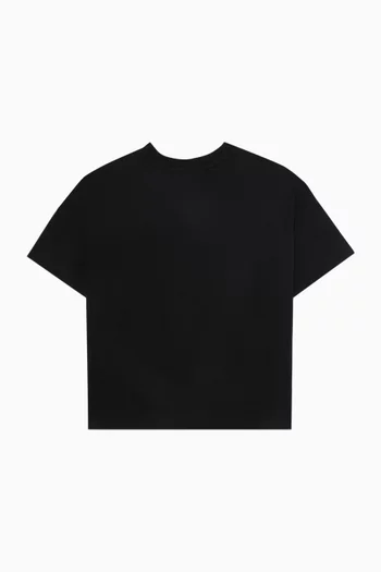 Embroidered Boxy T-shirt in Cotton Jersey