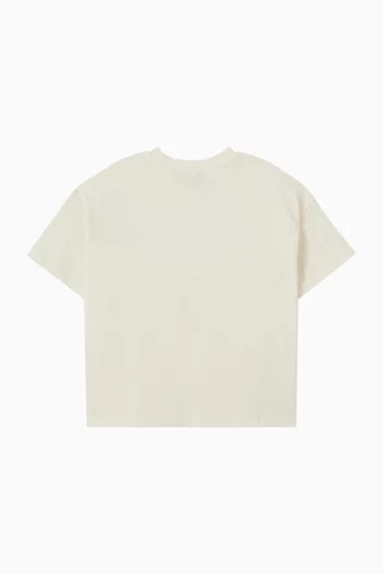 Embroidered Boxy T-shirt in Cotton Jersey
