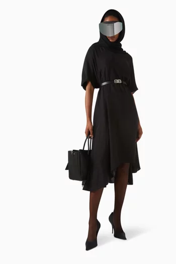 Oversized Logo Dress in Silk Jacquard