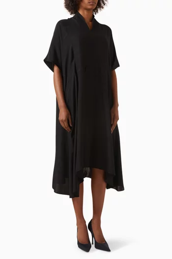 Oversized Logo Dress in Silk Jacquard