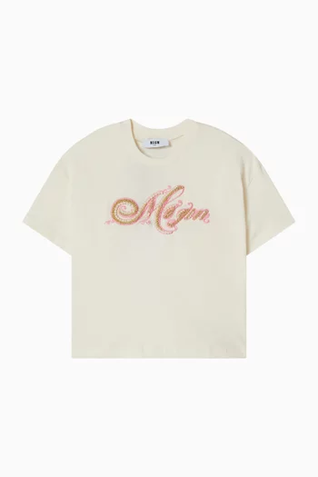 Embellished Logo T-shirt in Cotton Jersey