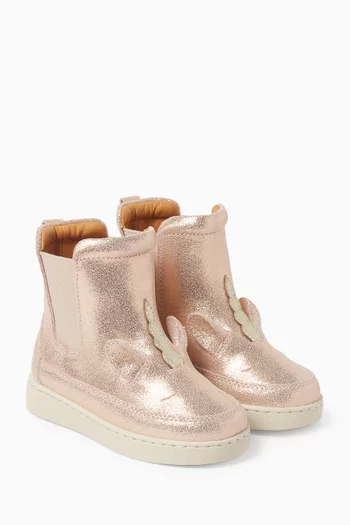 بوت ثيرا بتصميم يونيكورن جلد لامع